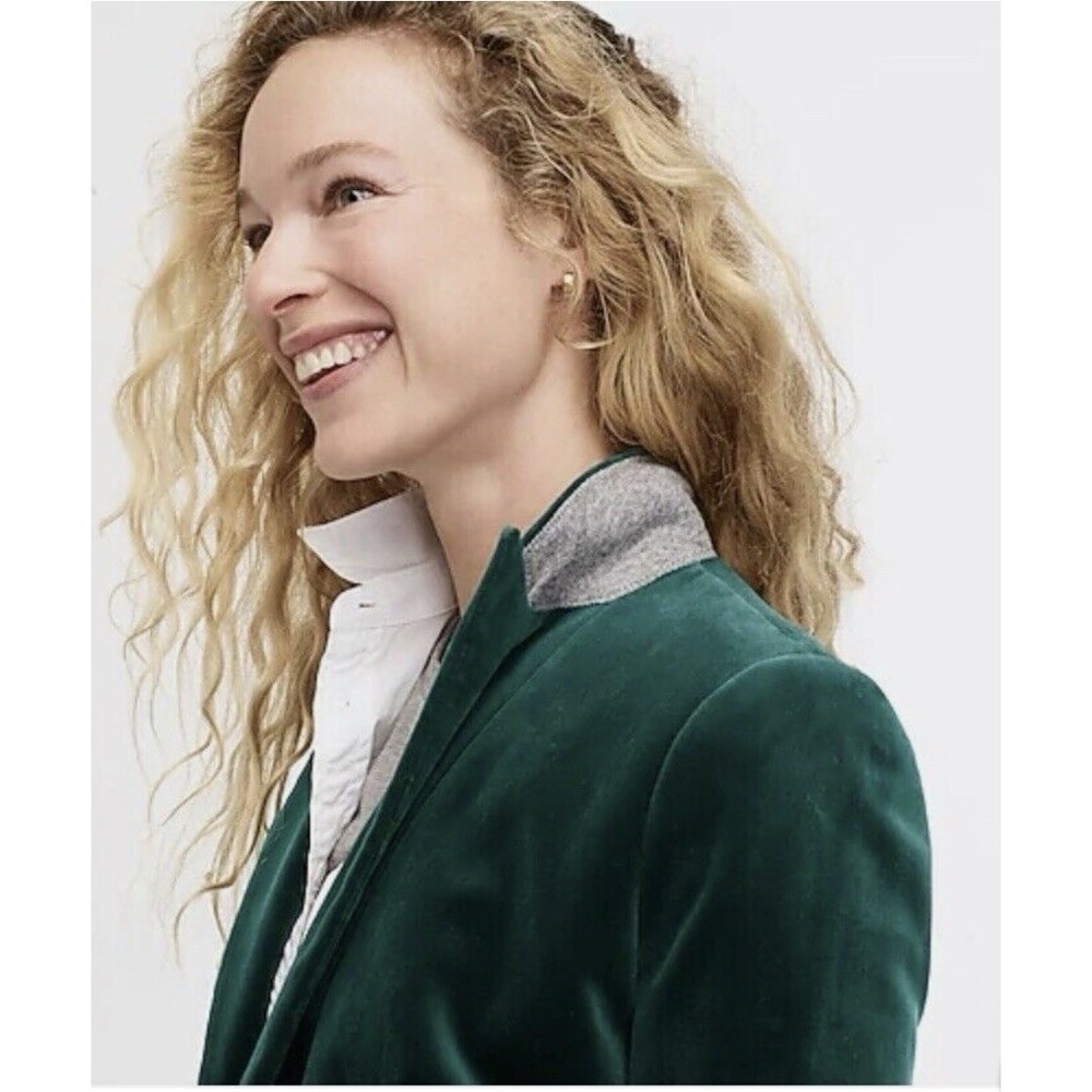NEW! J.Crew Parke Velvet Blazer Jacket Forest Green SZ 6 - Picture 5 of 13
